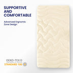 Sleep Zone Cooling Twin Mattress Topper For Single Bed, Premium Zoned Cool Mattress Pad Cover, Padded Mattress Protector Breathable Washable, Deep Pocket 8-21' (Beige, Twin)