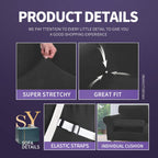 Znsayotx Luxury Velvet Chair Slipcovers With Arm 2 Piece Stretch Chair Covers For Living Room Thick Soft Armchair Slipcover Anti Slip Pet Friendly Furniture Protector (Black),32'-46'(1 Cushion)