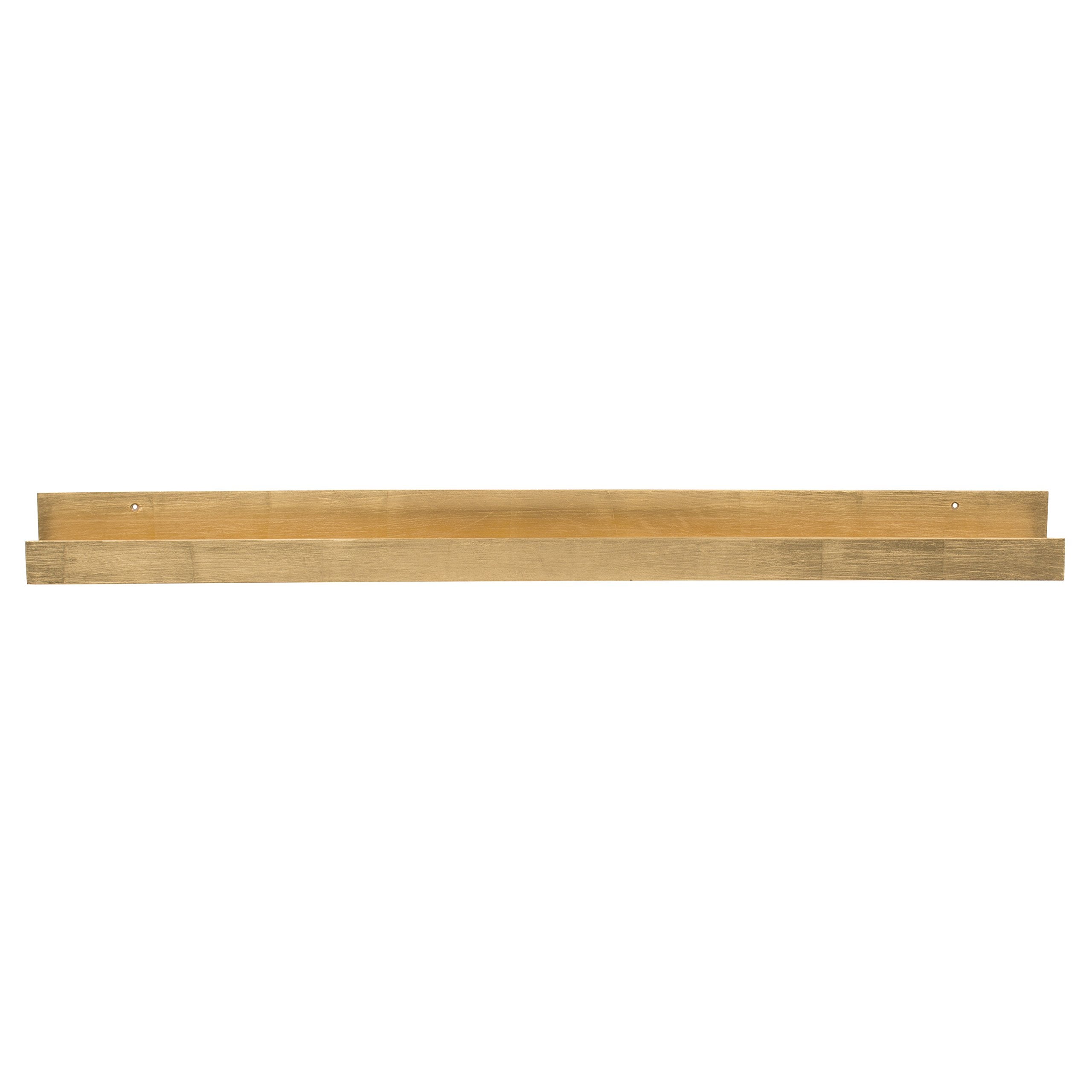 Kate and Laurel Levie Modern Floating Wall Shelf Picture Frame Holder Ledge, Gold