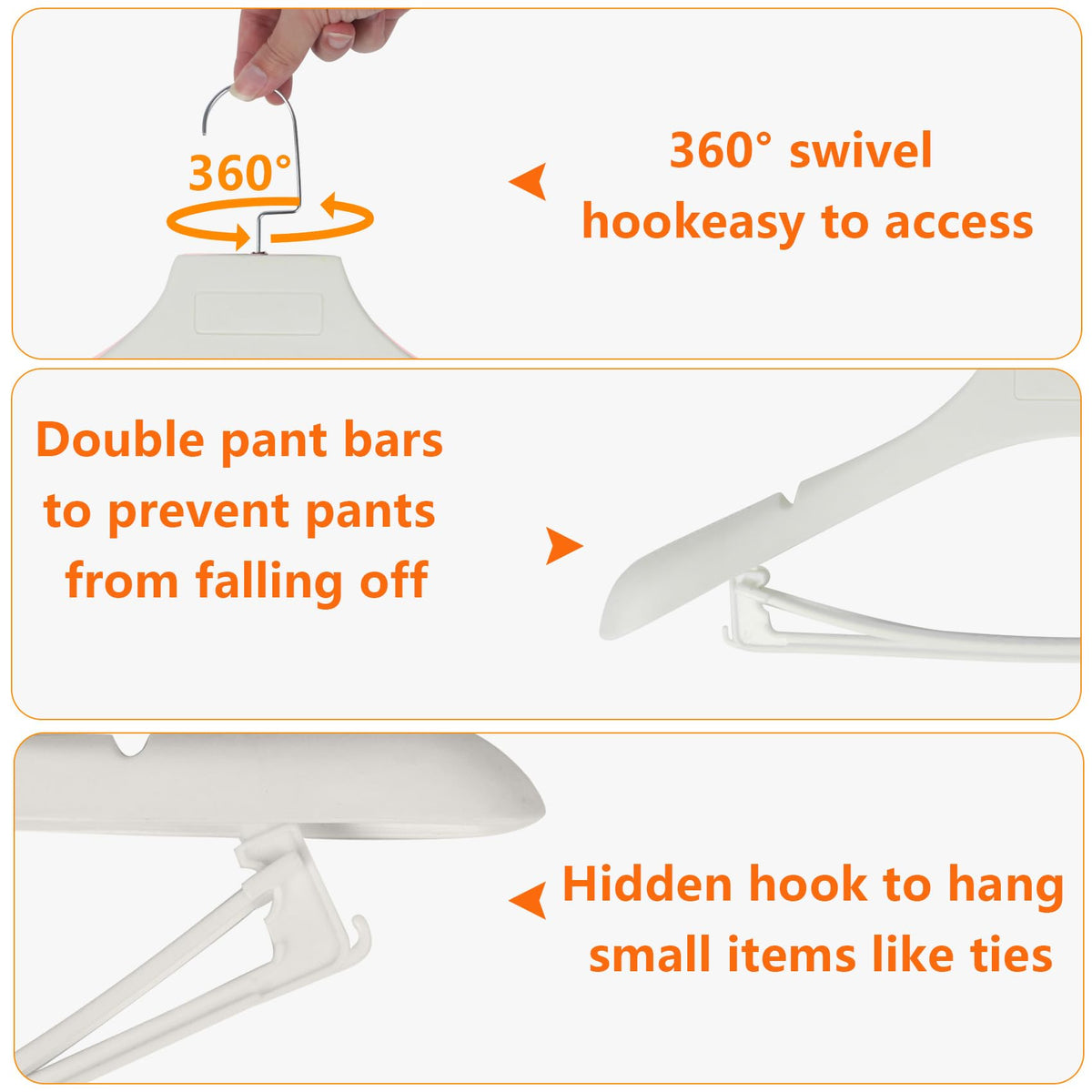Dedu Plastic Extra Wide Shoulder Suit Hangers For Men 15 Pack Width 17.7'', Ivory White Sweater Hangers No Shoulder Bump Non Sli