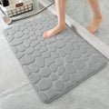 RIDHMIN Foam Bath Mat Cobblestone Bathroom Rugs Super Water Absorbent Bath Mats for Bathroom Machine Washable Rugs(Light Gray)
