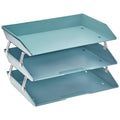 Acrimet Facility 3 Tier Letter Tray Side Load, Desktop File Organizer, Plastic (Solid Green Color)