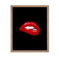 Poster Master Red Glitter Lips Poster - Lip Bite Print - Fashion Art - Trendy Art - Modern Art - Pop Art - Gift for Men & Women 