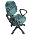 Ambesonne Mandala Office Chair Slipcover, Hippie Oriental Abstract Motifs Traditional Round Spring Inspired Design, Protective S