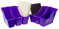 Storex Small Book Bin - Interlocking Plastic Organizer For Home, Office And Classroom, Purple, 6-Pack (71110U06C)