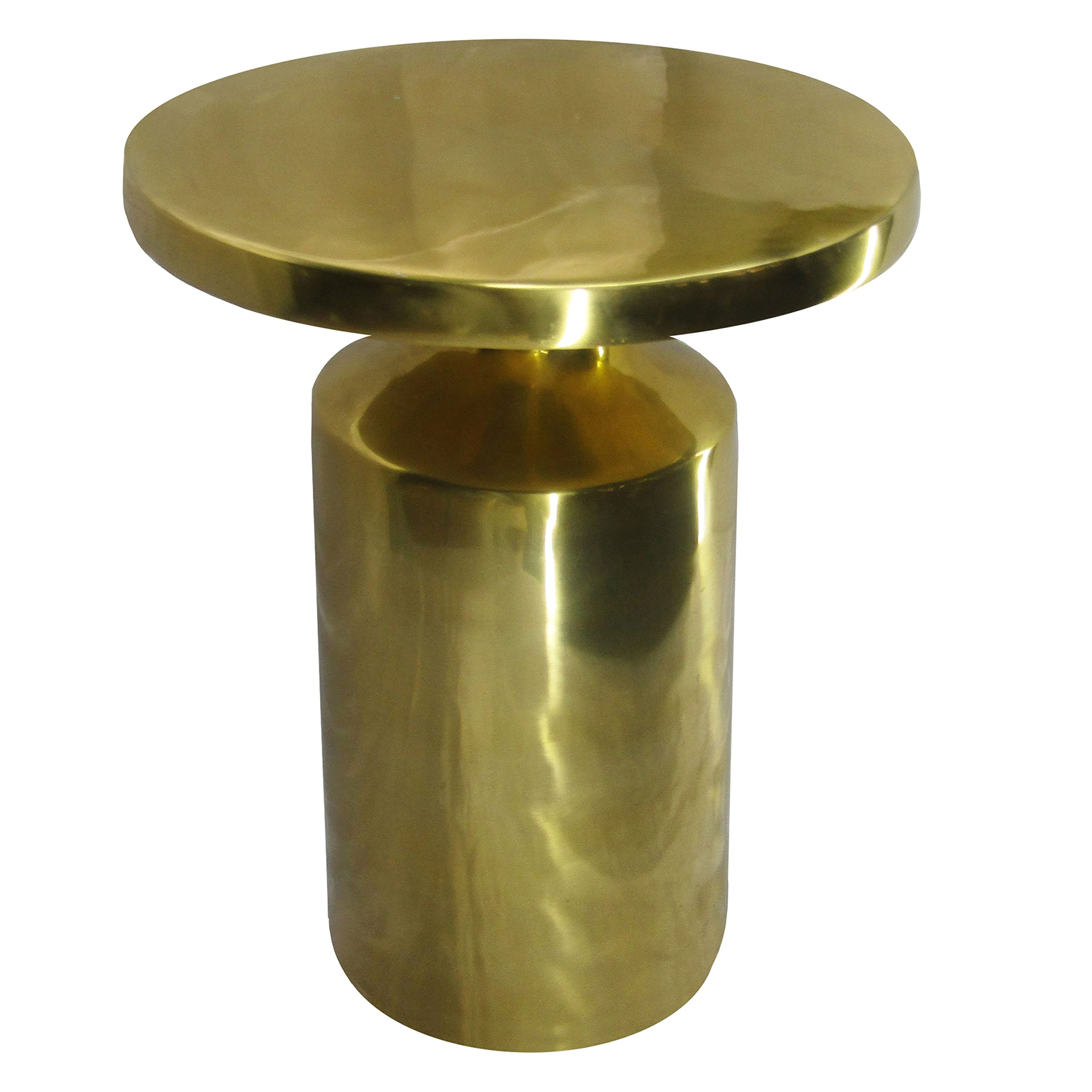 Zoe 19-Inch Modern Industrial Round Metal Side Accent Table with Pedestal Base