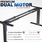 Vivo Electric Sit Stand Desk Frame, Dual Motor Memory Controller Height Adjustment, Frame Only, Black, Desk-E-200B