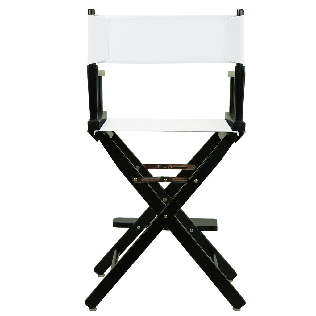 Casual Home 24" Director's Chair Black Frame-with White Canvas, Counter Height