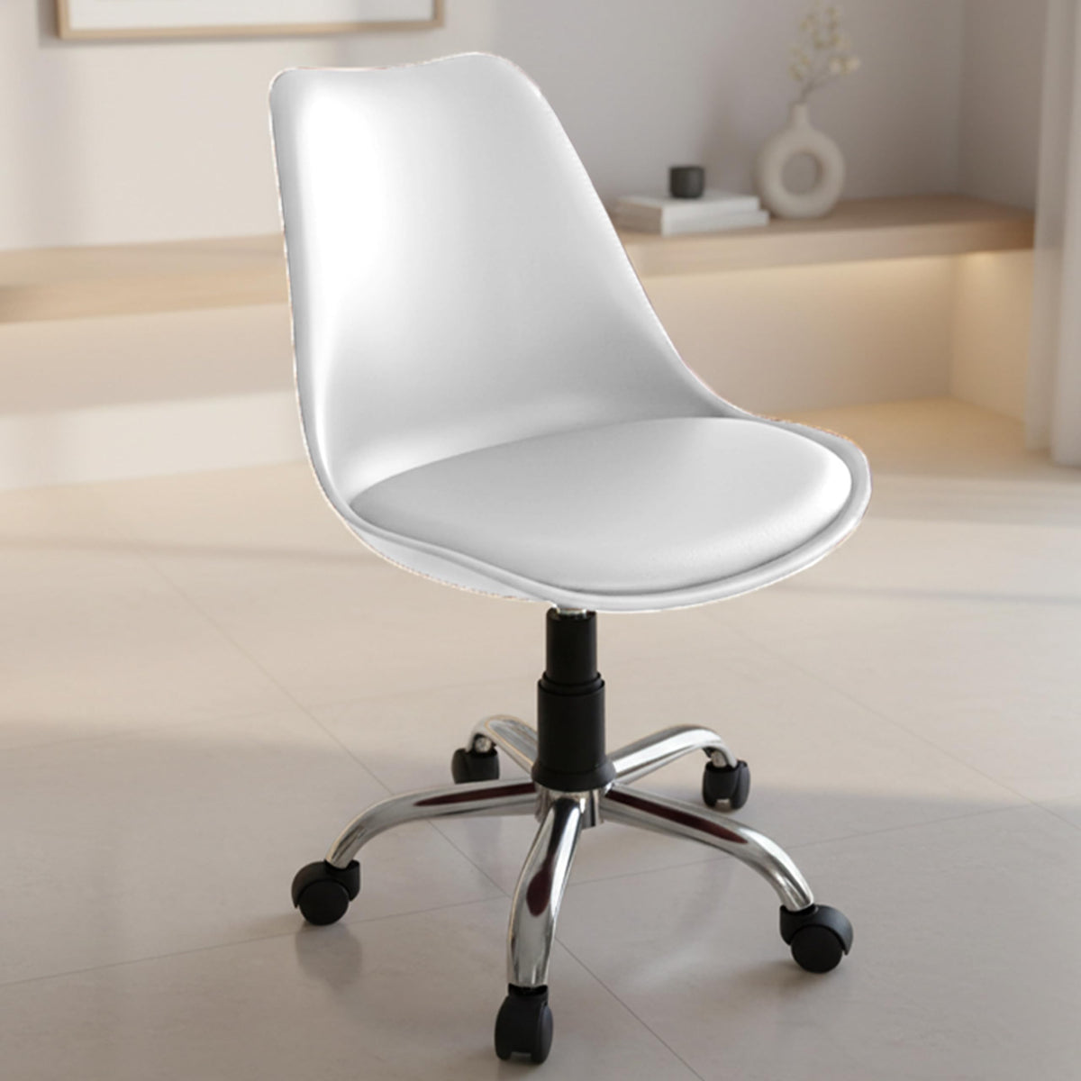 Diya Smart Visitor Chair, Reception Seating With Wheels, Conference Seat For Office Meeting Room, Revolving Office Seating Heigh