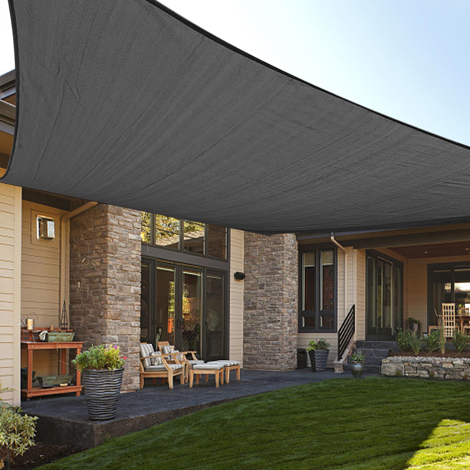 Love Story 10' X 13' Rectangle Dark Grey Sun Shade Sail Canopy Uv Block For Outdoor Patio Garden Backyard