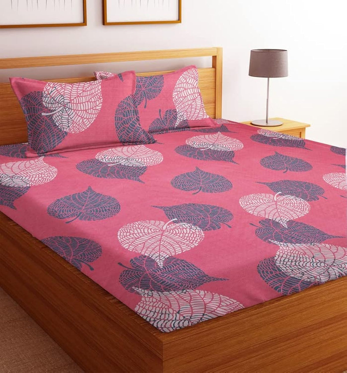 BSB HOME Prime Collections 160tc Pure Microfiber Glace Cotton Breathable Supersoft Wrinkelfree Double Bedsheet with 2 King Size 