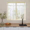 SEEKRIGHT Ivory Kitchen Curtains 30 Inch Length Rod Pocket Light Filtering Sheer Lace Cafe Curtains 2 Panels Set Modern Floral L
