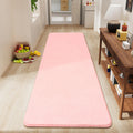 Amearea Modern Soft Hallway Runner Rug, 2x6 Feet Washable Runner Rugs for Hallway, Pink Fluffy Rug Bedroom Bedside Rugs, Non Sli