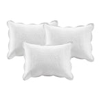Madison Park Tuscany Daybed Cover Set-Trendy Damask Quilting With Scalloped Edges All Season Luxury Bedding With Bedskirt, Matching Shams, Decorative Pillow, White, 39'X75', 6 Piece