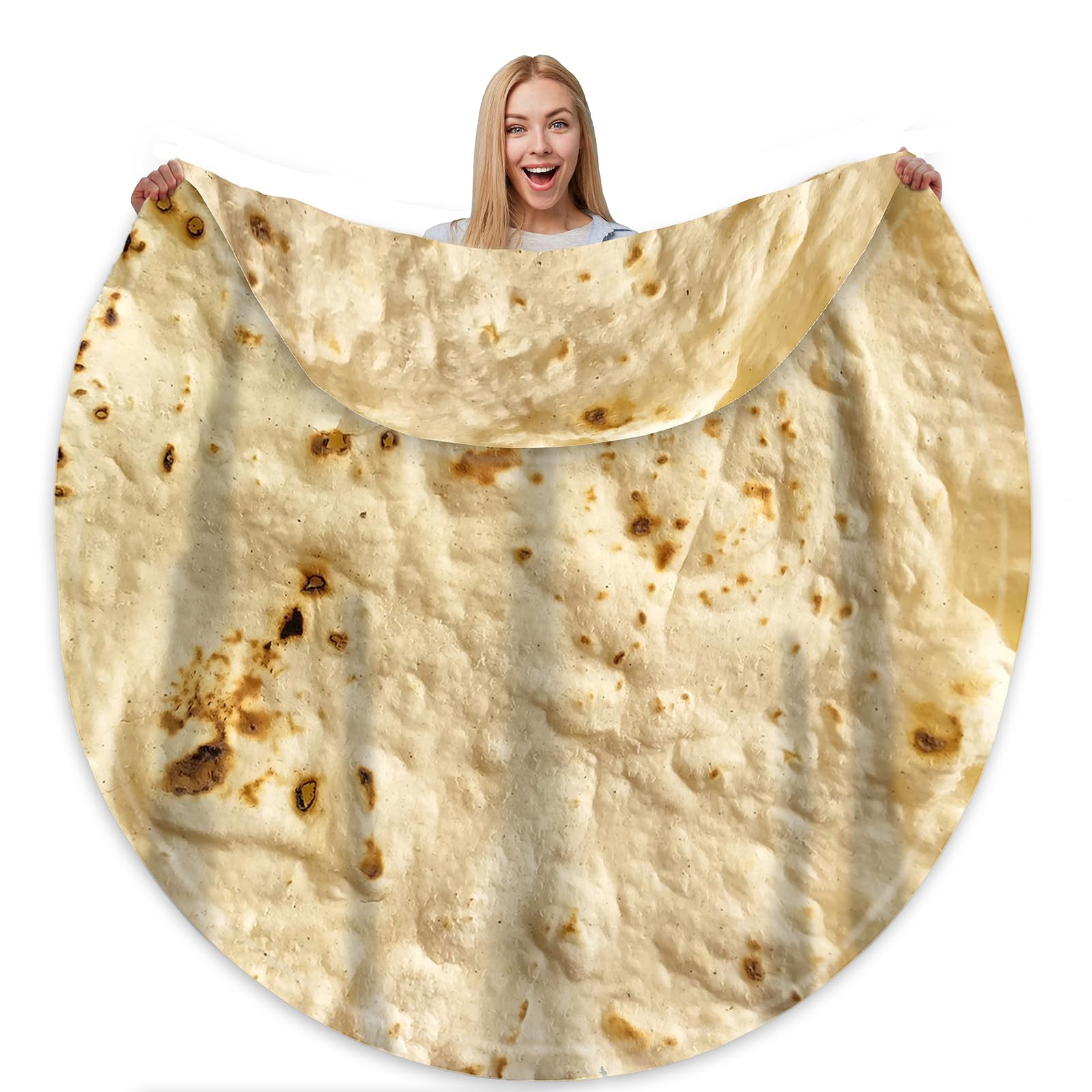 Bcareself Tortilla Blanket 2.0 Double Sided Adult Size Giant Double Sided For Kids Funny Realistic Food Personalized Throw Blank