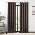 Chrisdowa 100% Blackout Linen Curtains, 2 Panels Set Thermal Insulated Room Darkening Curtains For Living Room, Privacy Grommet