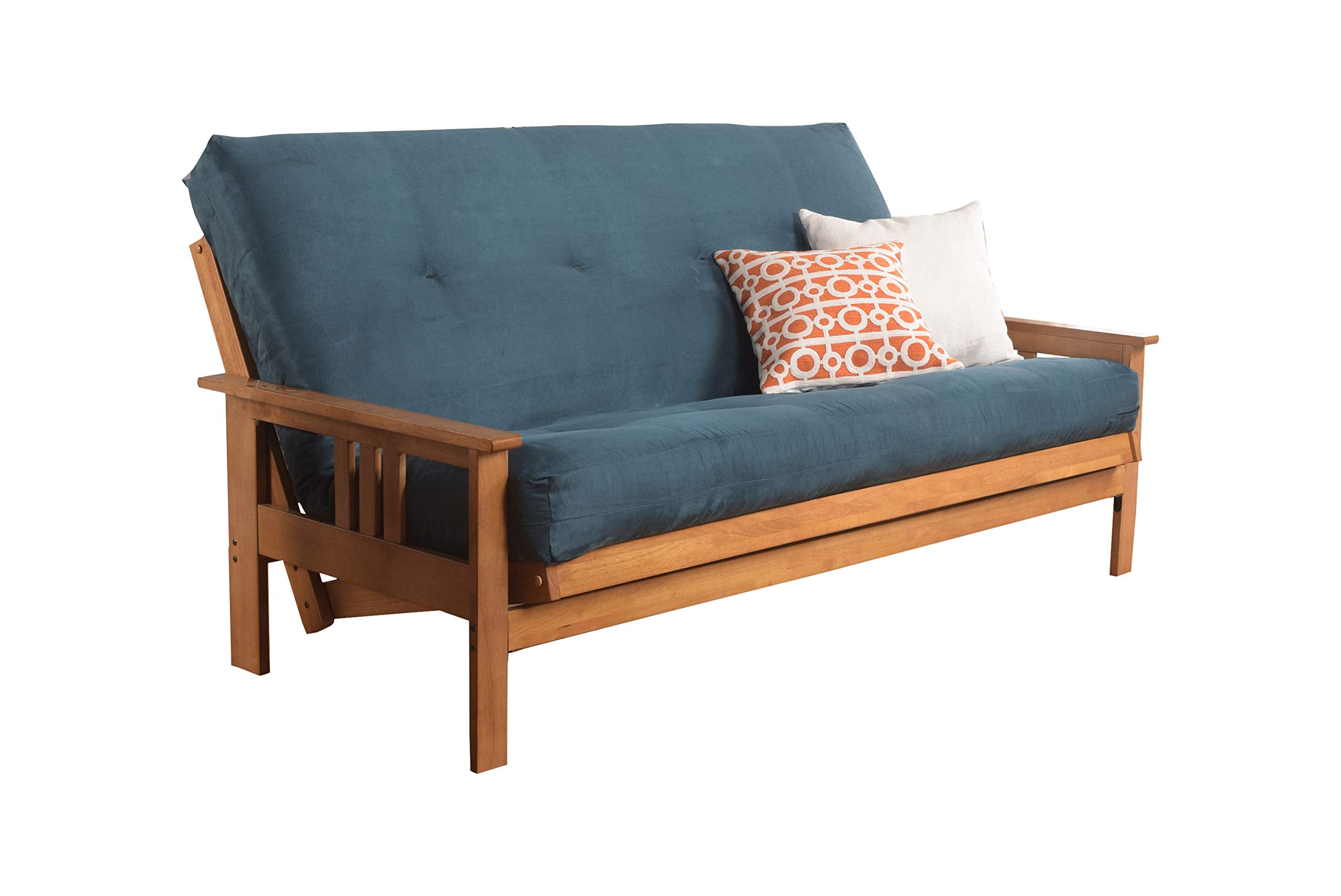 Kodiak Furniture Monterey Futon With Suede Fabric Mattress In Butternut/Blue