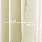 Nicetown Mini Curtain - Farmhouse Style Kithcne Curtains Small Window Room Darkening Curtain Tiers Thermal Insulated Window Treatment Grommet Curtains, Light Beige, 2 Pieces, 42' Wide X 18' Long