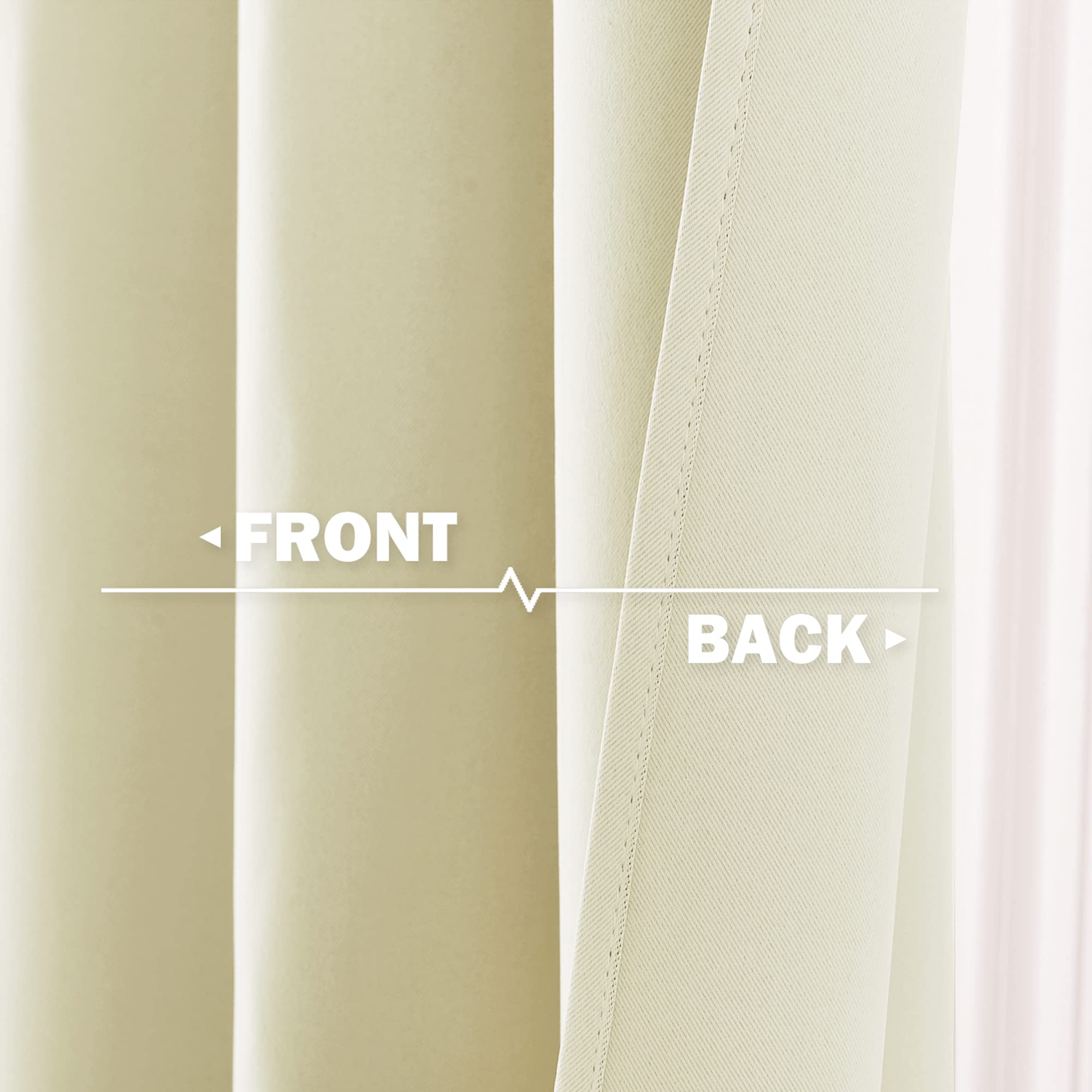 Nicetown Mini Curtain - Farmhouse Style Kithcne Curtains Small Window Room Darkening Curtain Tiers Thermal Insulated Window Treatment Grommet Curtains, Light Beige, 2 Pieces, 42' Wide X 18' Long