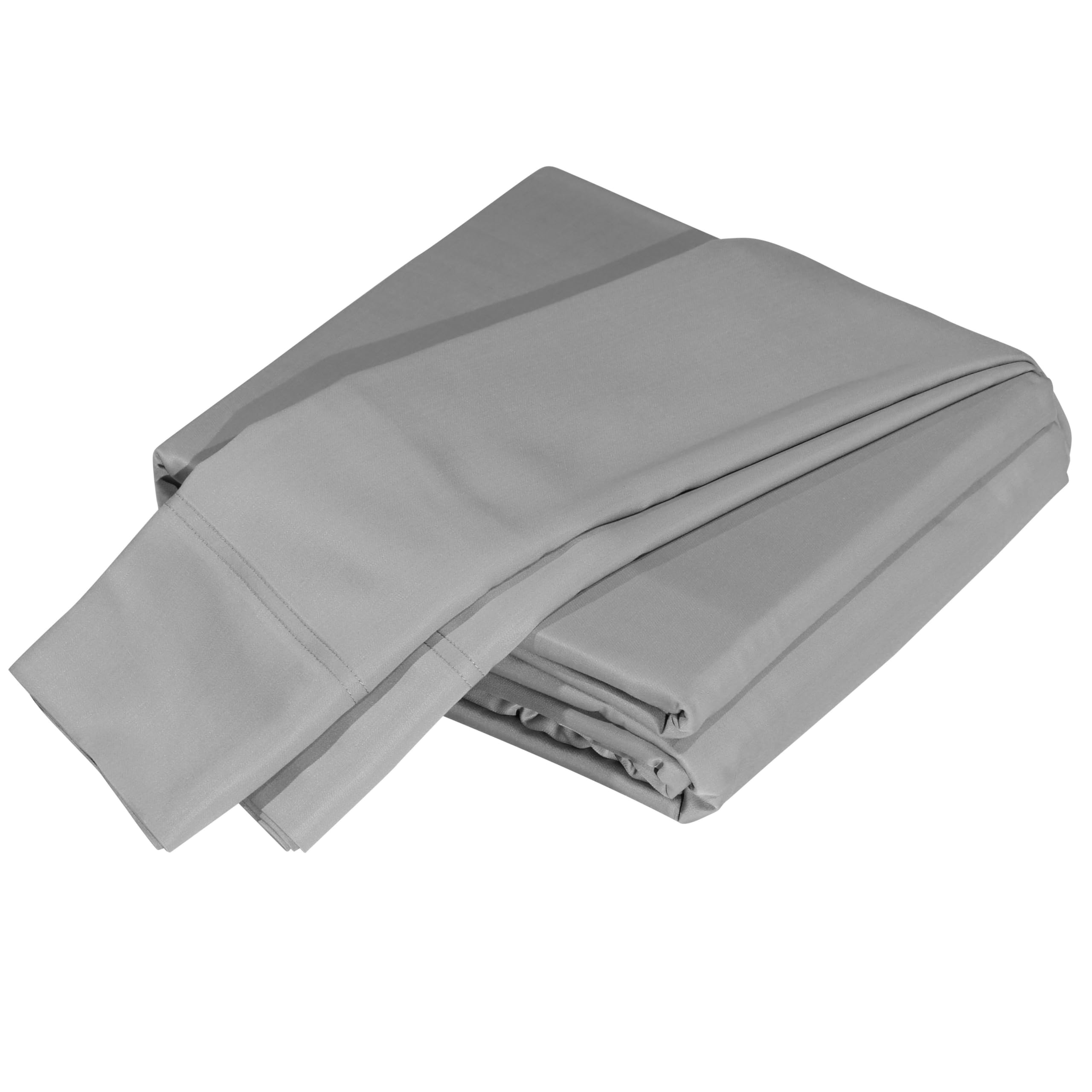 DTY Bedding Luxuriously Soft 100% Viscose Derived from Bamboo 4-Piece Sheet Set, Oeko-TEX Certified - Queen, Silver Gray