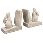Creative Co-Op Bunny Rabbit, Set of 2, White Finish Bookend