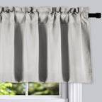 Donren Light Grey Valance - Kitchen Valances For Small Window With Rod Pocket (2 Panels,42 By 18 Inch)