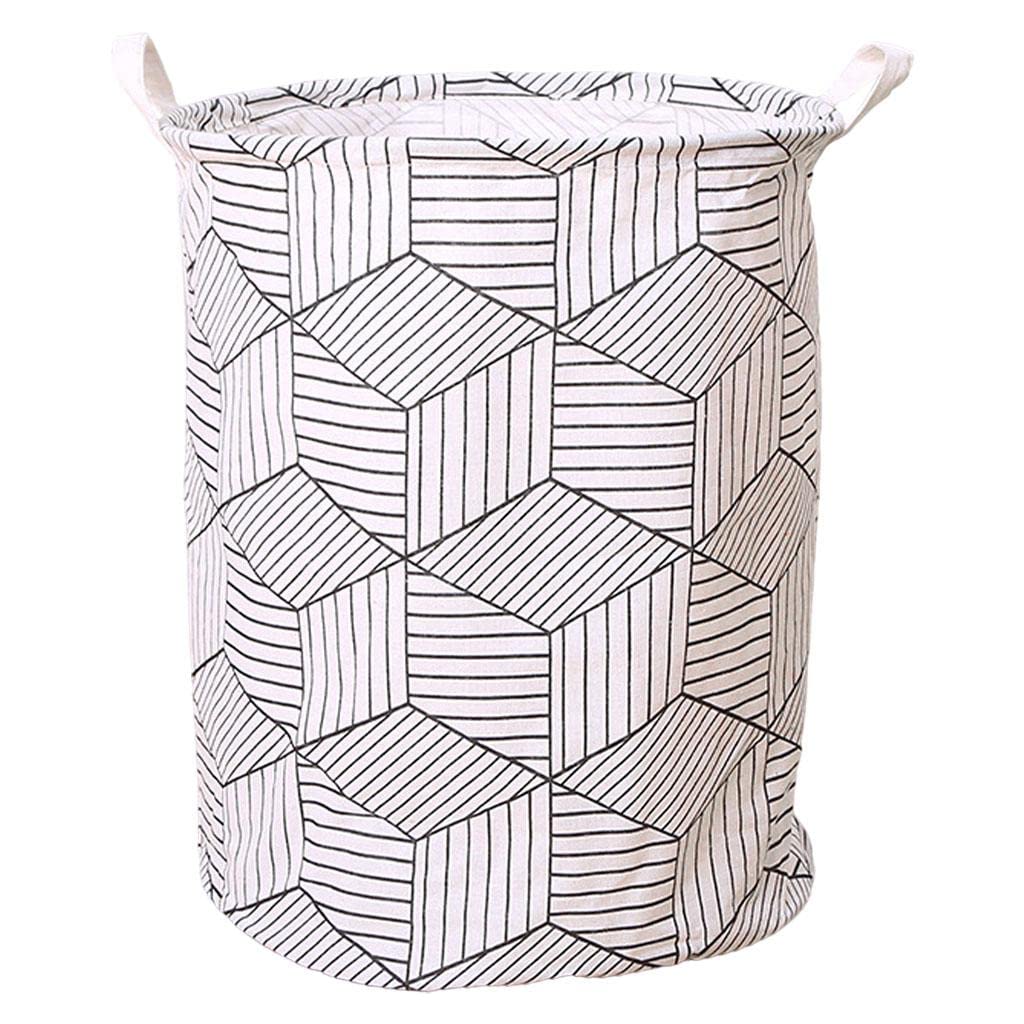 STYLEHEAVEN Laundry Basket Waterproof Large Foldable Laundry Hamper with Sturdy Handle White