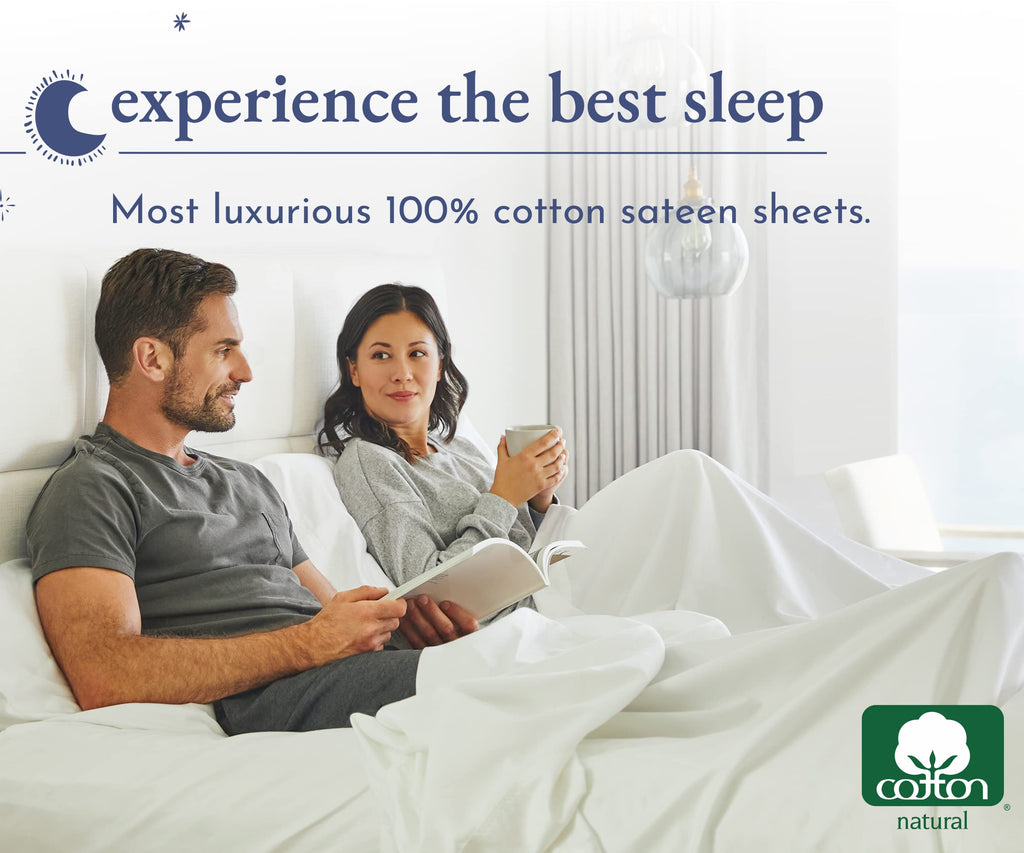 California Design Den 6-Pc King Size Sheet Set With 4 Pillowcases - Soft 400 Thread Count 100% Cotton Sheets, Cooling Sateen Wea