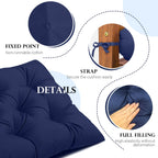 Eoieov Indoor Bench Cushion Dark Grey Thicken Wricker Seat Cushion For Garden Furniture Patio Tufted Bench Cushions For Outdoor