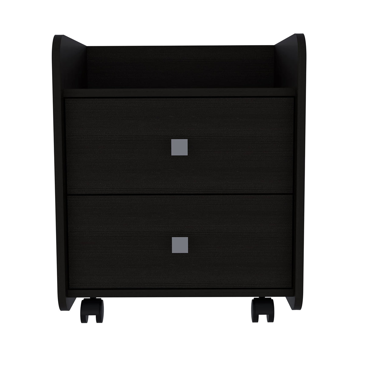 Marsella Nightstand, 2 Drawers, Superior Top, Metal Handle, Black Wengue for Bedroom