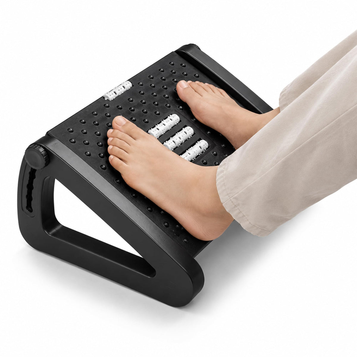 Foot Rest, 6Height Adjustable Footrest For Under Desk At Work, Ergonomic Foot Stool For Office Desks, Under Desk Footrest With