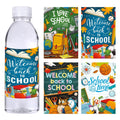 Welcome Back To School Water Bottle Label Stickers 16Pcs Beverage Bottle Cover Decorations I Love School Mineral Water Bottle Co