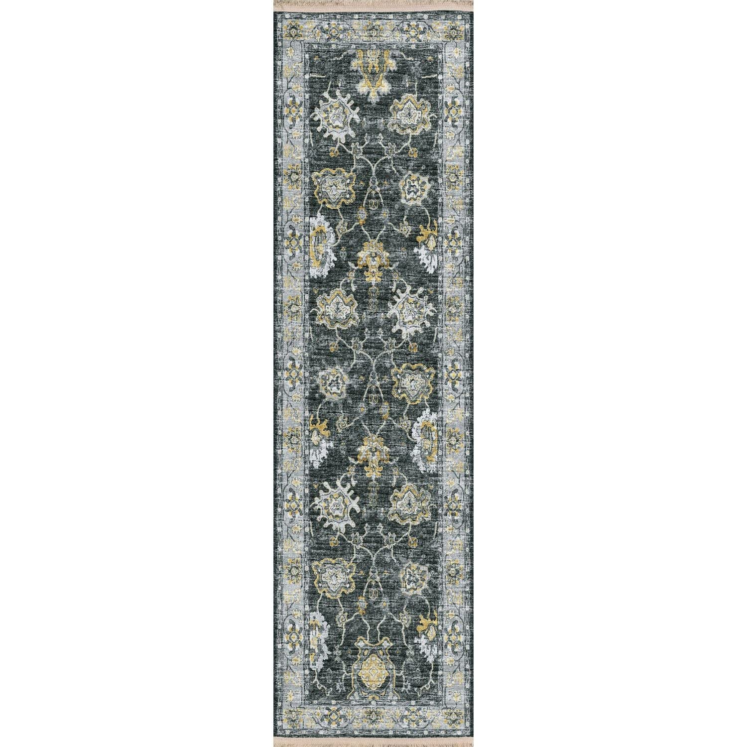 Marbella Mb6 Black Traditional Rug Runner 2' 3" X 10'