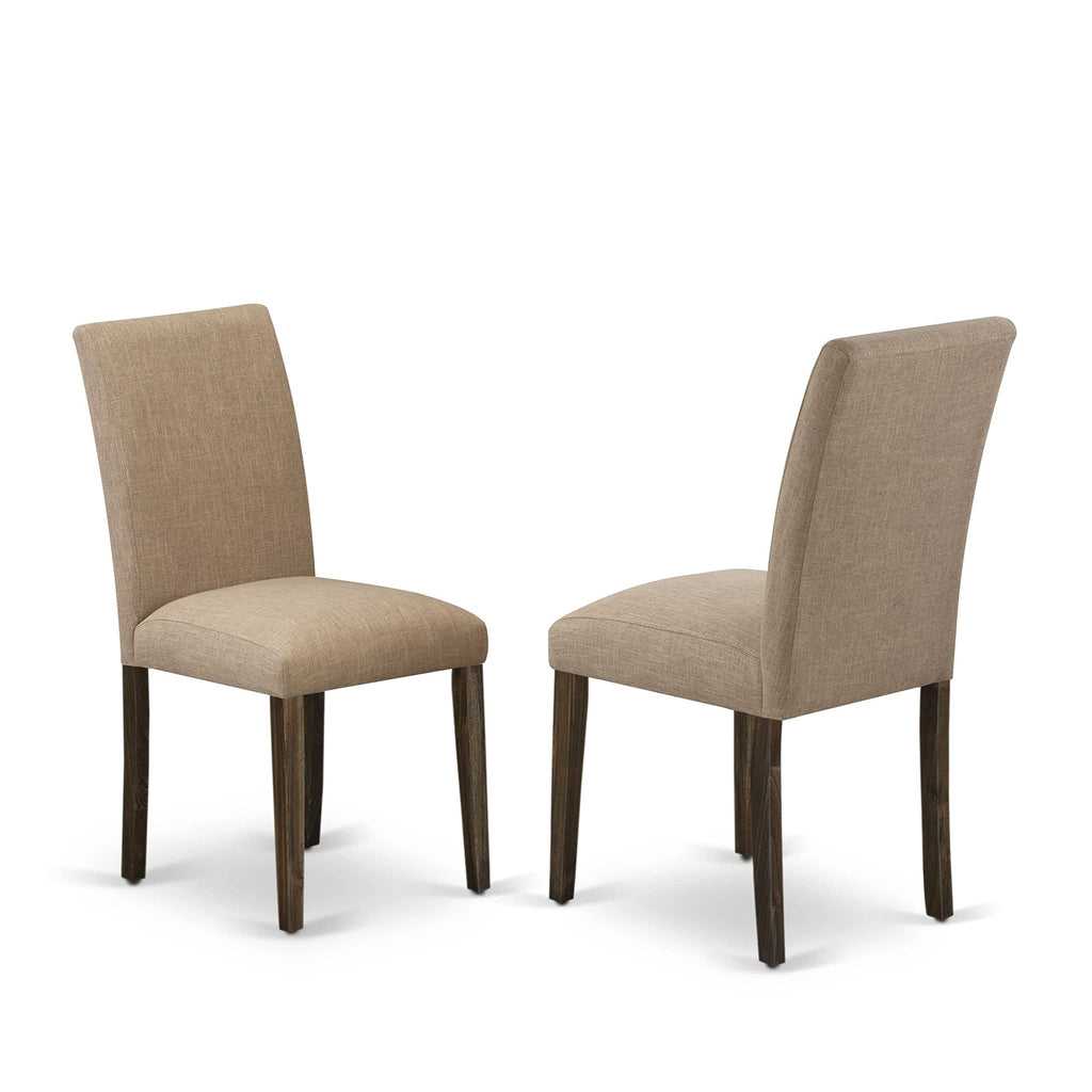 East West Furniture X727Ab747-7 X-Style 7 Piece Room Furniture Set Consist Of A Rectangle Dining Table With X-Legs And 6 Light Sable Linen Fabric Parson Chairs, 40X72 Inch, Multi-Color