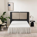 Ivory Bed Skirt King Size Ruffled Bed Skirt With Split Corners, King Bed Skirt 14 Inch Drop, King Size Bed Skirt Ivory For Ruffl