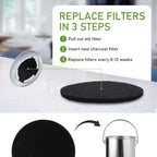 Hsobope Charcoal Filters for Kitchen Compost Bin - 10 Pack, 6.7 Inch Round, Activated Charcoal, Black