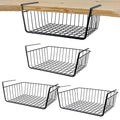 Amazon Brand  Umi Under Shelf Basket, 4 Pack Wire Under Cabinet Organizer Shelf, Hanging Storage Baskets For Kitchen Pantry, Bl
