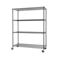 TRINITY Basics 4-Tier Adjustable Wire Shelving with Wheels for Kitchen Organization, Garage Storage, Laundry Room, NSF Certified