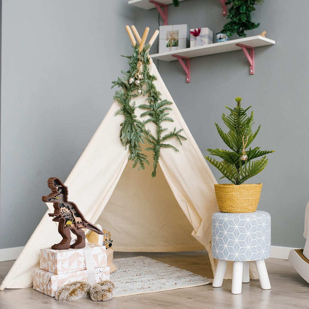 Chunful Dinosaur Wall Art Decor Wooden Farmhouse Dino Decoration Wooden Forest Dinosaur Decor For Boys Cabin Nursery Bedroom Liv