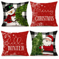 4Th Emotion Buffalo Check Christmas Pillow Covers 20X20 Set Of 4 Farmhouse Xmas Decorations Snowman Santa Claus Hello Winter Hol