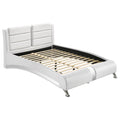 Coaster Home Furnishings Jeremaine Contemporary 5-Piece Bedroom Set Leatherette Upholstered California King Size Sleigh Bed Frame 40-inch Headboard White 300345KW-S5