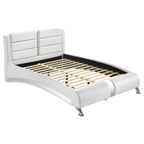 Coaster Home Furnishings Jeremaine Contemporary 5-Piece Bedroom Set Leatherette Upholstered California King Size Sleigh Bed Frame 40-inch Headboard White 300345KW-S5