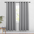Nicetown Blackout Silver Grey Living Room Curtains - Grommet Solid Thermal Insulated Sound Reducing Room Darkening Privacy Doorw