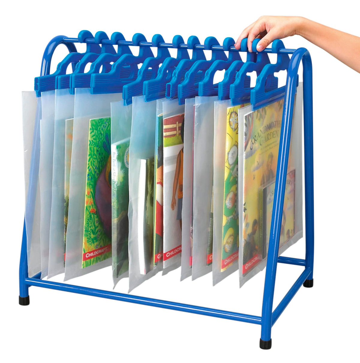 School Specialty Metal Readalong Book Rack, 18 X 12 X 18 Inches, Blue, Bags Not Included