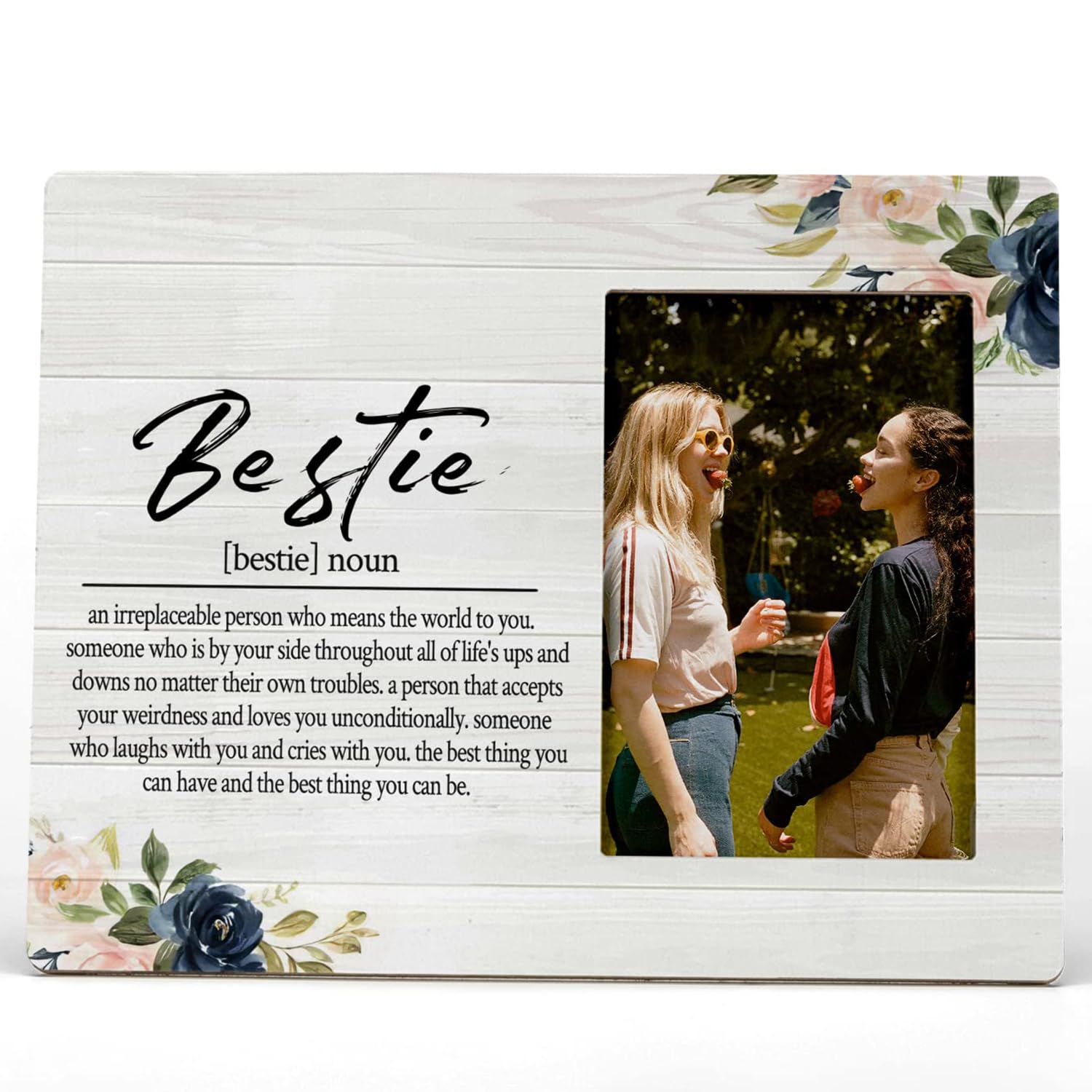 FONDCANYON Bestie Definition Picture Photo Frame Bestie Bff BestFriend Picture Frames, Best Friend Friendship Gifts For Men Wome