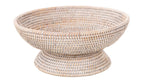 Kouboo La Joll Rattan Fruit Bowl, Large, White-Wash