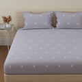 Huesland By Ahmedabad Cotton 144 Tc Cotton Elastic Fitted Bedsheet For Double Bed With 2 Pillow Covers | 60 X 78 Inches