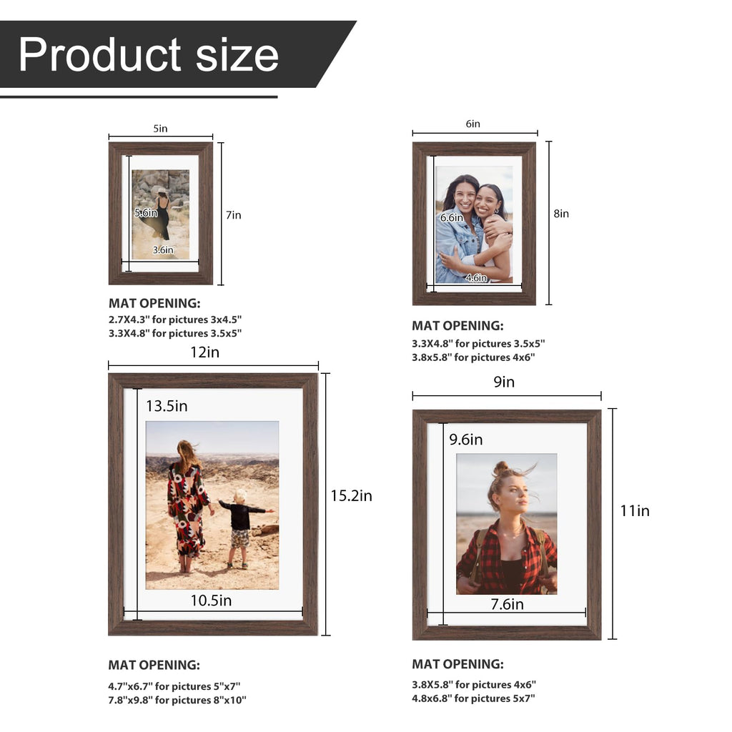Egofine Picture Frame Set 12 Pack, Picture Frames Collage Wall Decor With Two 11X14, Two 8X10, Four 5X7, Four 4X6 For Wall And T