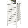 Simple Houseware Utility Cart with 8 Drawers Rolling Storage Art Craft Organizer, White