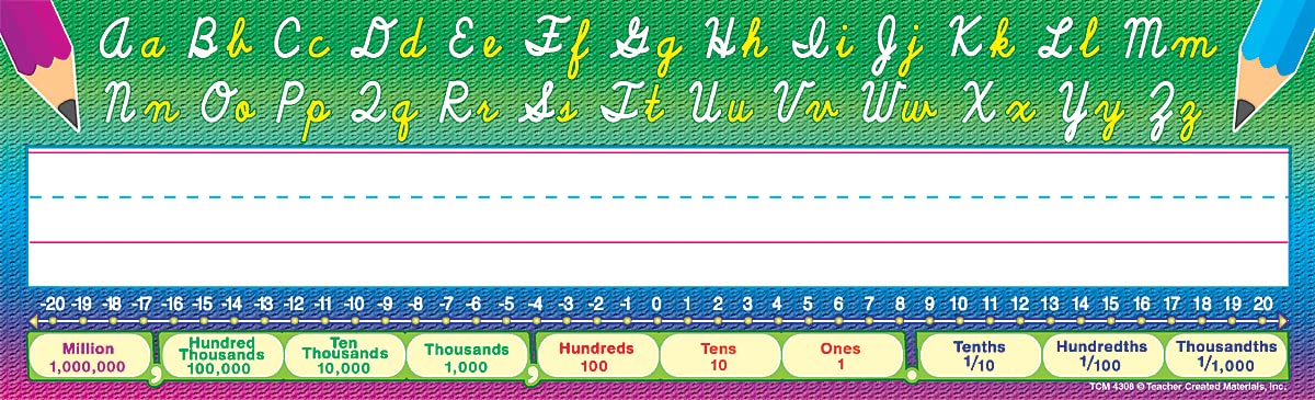 Teacher Created Resources Flat Cursive Writing Name Plates (4308) 3.5 X 11.5 Inches